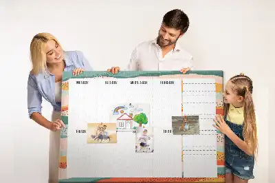 Tableau d’affichage en liège Planificateur de la semaine rétro