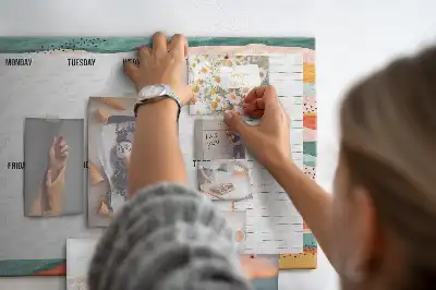 Tableau d’affichage en liège Planificateur de la semaine rétro