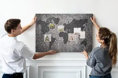 Tableau de liège Monde en béton minimaliste