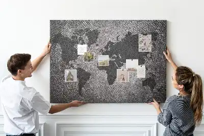 Tableau de liège Monde en béton minimaliste