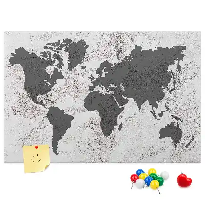 Tableau d'affichage en liège forme continents