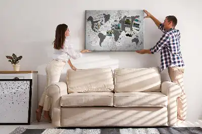 Tableau d’affichage en liège Contour brut des continents