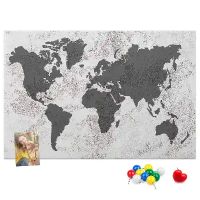 Tableau d’affichage en liège Contour brut des continents