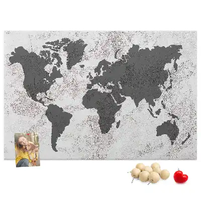 Tableau d’affichage en liège Contour brut des continents