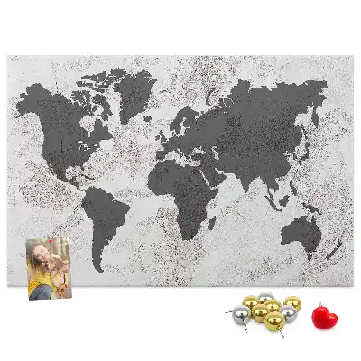 Tableau d’affichage en liège Contour brut des continents