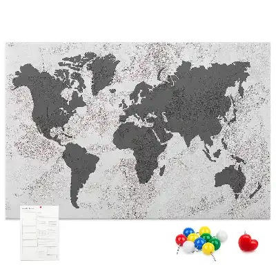 Tableau d’affichage en liège Contour brut des continents