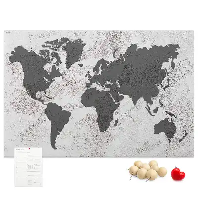 Tableau d’affichage en liège Contour brut des continents