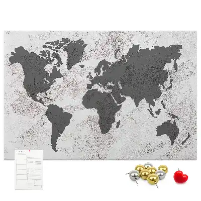 Tableau d’affichage en liège Contour brut des continents