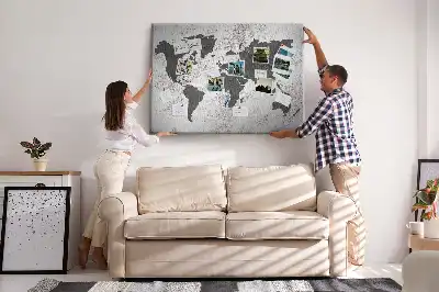 Tableau d’affichage en liège Contour brut des continents