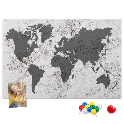 Tableau d’affichage en liège Contour brut des continents