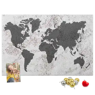 Tableau d’affichage en liège Contour brut des continents