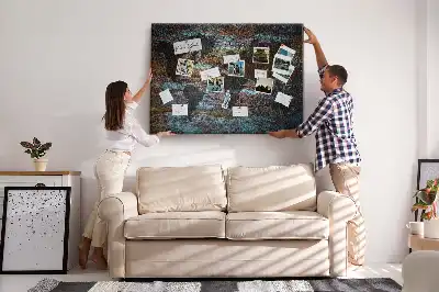 Tableau en liège déco Carte du monde rouille