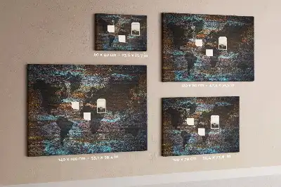 Tableau en liège déco Carte du monde rouille