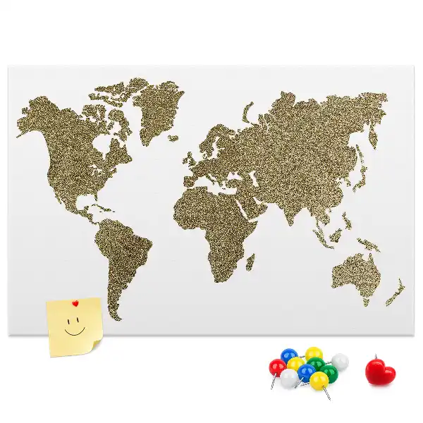 Tableau d’affichage en liège Carte continentale du monde