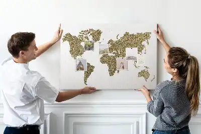 Tableau d’affichage en liège Carte continentale du monde