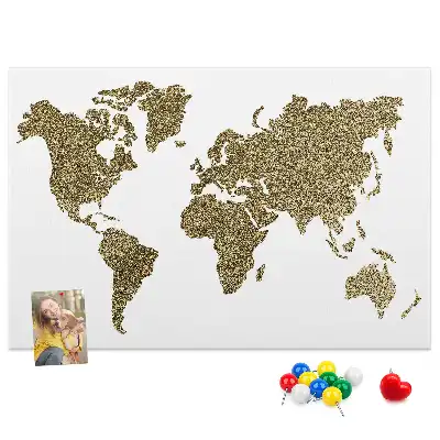 Tableau d’affichage en liège Carte continentale du monde