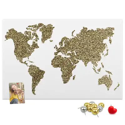 Tableau d’affichage en liège Carte continentale du monde