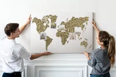 Tableau d’affichage en liège Carte continentale du monde
