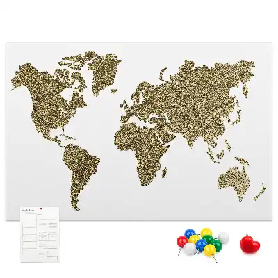 Tableau d’affichage en liège Carte continentale du monde