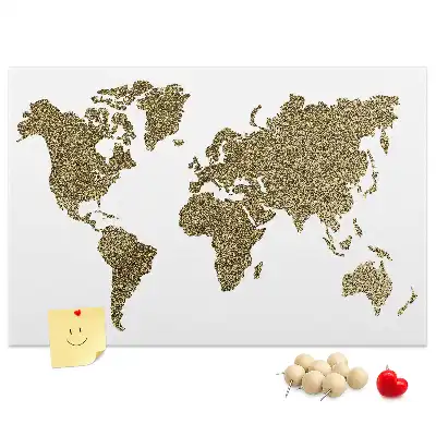 Tableau d’affichage en liège Carte continentale du monde