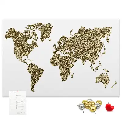 Tableau d’affichage en liège Carte continentale du monde