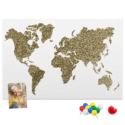 Tableau d’affichage en liège Carte continentale du monde