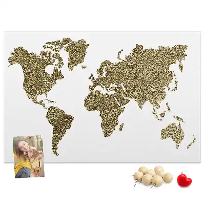 Tableau d’affichage en liège Carte continentale du monde