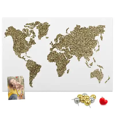 Tableau d’affichage en liège Carte continentale du monde