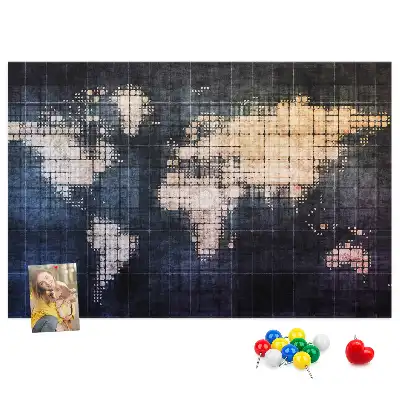 Tableau en liège déco Contour géométrique du monde