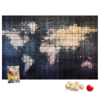 Tableau en liège déco Contour géométrique du monde