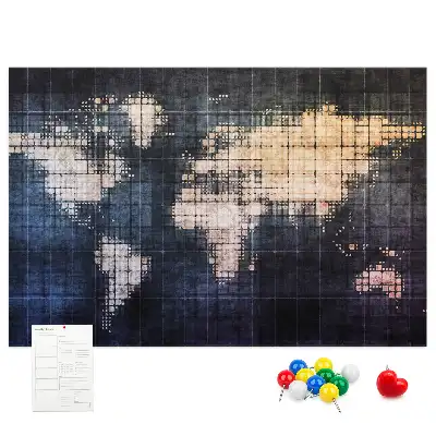 Tableau en liège déco Contour géométrique du monde