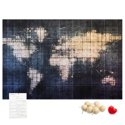 Tableau en liège déco Contour géométrique du monde