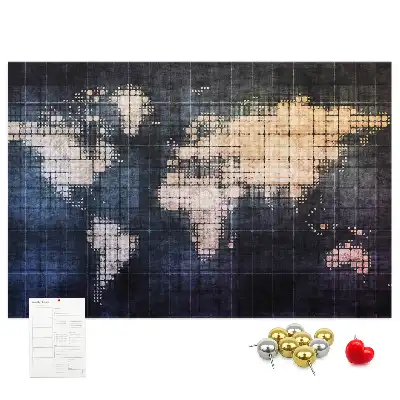 Tableau en liège déco Contour géométrique du monde