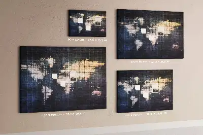 Tableau en liège déco Contour géométrique du monde