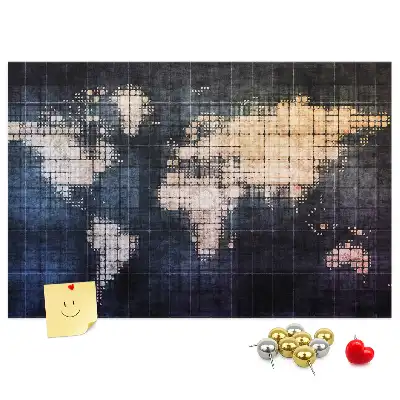 Tableau en liège déco Contour géométrique du monde