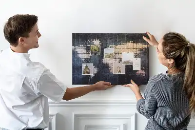 Tableau en liège déco Contour géométrique du monde