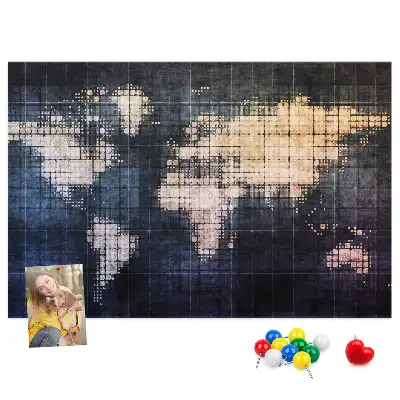 Tableau en liège déco Contour géométrique du monde