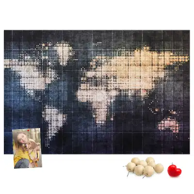 Tableau en liège déco Contour géométrique du monde