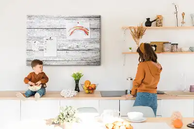Tableau en liège déco Planches peintes