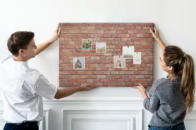 Tableau de liège Brique rouge rustique
