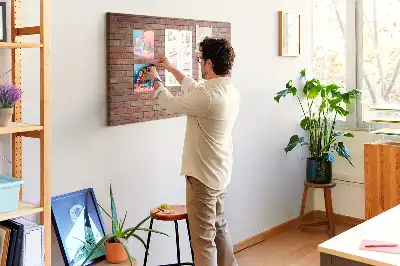 Tableau de liège Brique rouge rustique