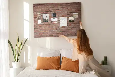 Tableau de liège Brique rouge rustique
