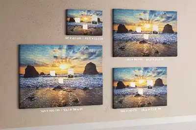 Tableau d’affichage en liège Soleil descendant dans la mer