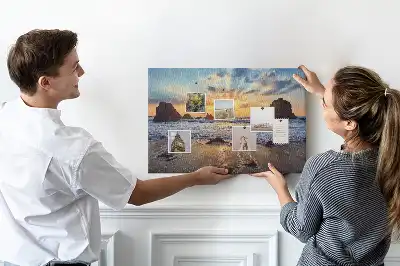 Tableau d’affichage en liège Soleil descendant dans la mer