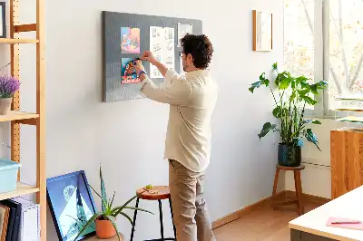 Tableau d’affichage en liège avec motif d'abstraction de vague