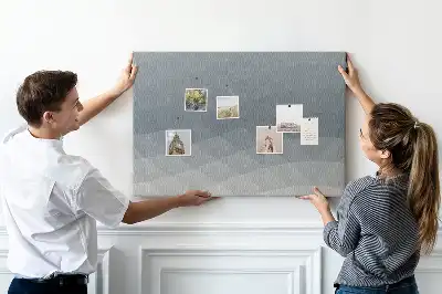 Tableau d’affichage en liège avec motif d'abstraction de vague