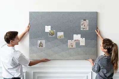 Tableau d’affichage en liège avec motif d'abstraction de vague