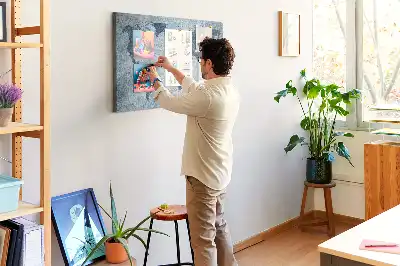 Tableau en liège déco Carte du monde peinte