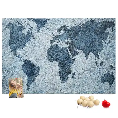 Tableau en liège déco Carte du monde peinte