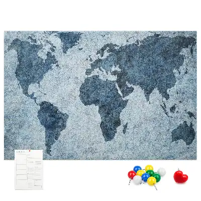 Tableau en liège déco Carte du monde peinte